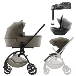   Britax Römer Rio Comfort Plus Core Set LUX 4in1 (Rio babakocsi + mózeskosár + Baby-Safe Core babahordozó + Core bázis) Urban Olive