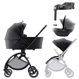   Britax Römer Rio Comfort Plus Core Set STYLE 4in1 (Rio babakocsi + mózeskosár + Baby-Safe Core babahordozó + Core bázis) Carbon Black