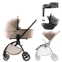   Britax Römer Rio Comfort Plus Core Set STYLE 4in1 (Rio babakocsi + mózeskosár + Baby-Safe Core babahordozó + Core bázis) Teak
