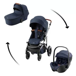   BRITAX RÖMER Smile 5Z Comfort Set Style 3in1 (Smile 5z babakocsi + mózeskosár + Baby-Safe Pro) Night Blue