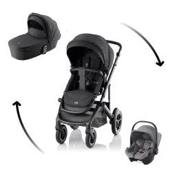   BRITAX RÖMER Smile 5Z Comfort Core Set STYLE 3in1 (Smile 5Z babakocsi + mózeskosár + Baby-Safe Core babahordozó) Carbon Black