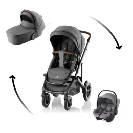   BRITAX RÖMER Smile 5Z Comfort Core Set STYLE 3in1 (Smile 5Z babakocsi + mózeskosár + Baby-Safe Core babahordozó) Mineral Grey