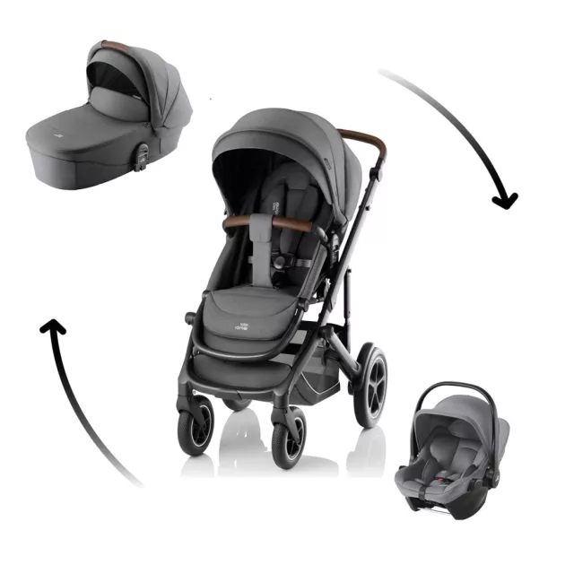 BRITAX RÖMER Smile 5Z Comfort Core Set STYLE 3in1 (Smile 5Z babakocsi + mózeskosár + Baby-Safe Core babahordozó) Mineral Grey