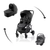 Britax Römer Rio Comfort Core Set STYLE 3in1 (Rio babakocsi + mózeskosár + Baby-Safe Core babahordozó) Carbon Black