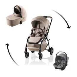   Britax Römer Rio Comfort Core Set STYLE 3in1 (Rio babakocsi + mózeskosár + Baby-Safe Core babahordozó) Teak