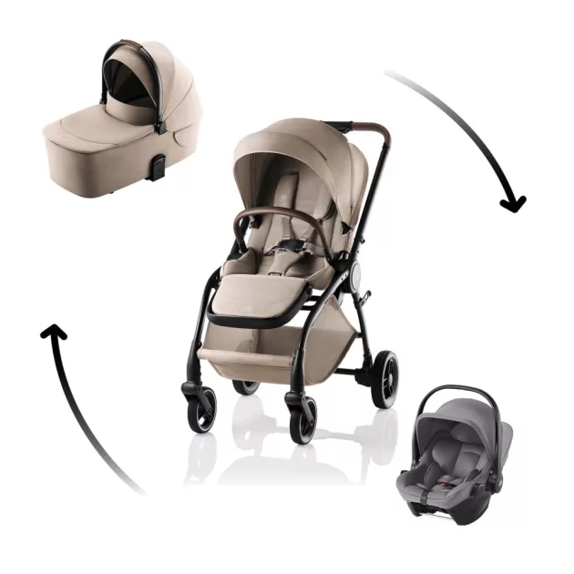 Britax Römer Rio Comfort Core Set STYLE 3in1 (Rio babakocsi + mózeskosár + Baby-Safe Core babahordozó) Teak