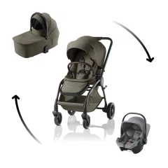   Britax Römer Rio Comfort Core Set LUX 3in1 (Rio babakocsi + mózeskosár + Baby-Safe Core babahordozó) Urban Olive