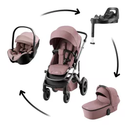   Britax Römer Smile 5Z Comfort Plus Set Style (Smile 5z babakocsi + mózeskosár + Baby-Safe Pro + Vario Base 5Z) - Dusty Rose