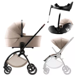   Britax Römer Comfort Plus STYLE Szett (Rio babakocsi + mózeskosár + Baby-Safe PRO babahordozó + Vario Base 5Z) - Carbon Black