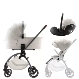   Britax Römer Comfort LUX Szett (Rio babakocsi + mózeskosár + Baby-Safe PRO babahordozó) - Soft Taupe