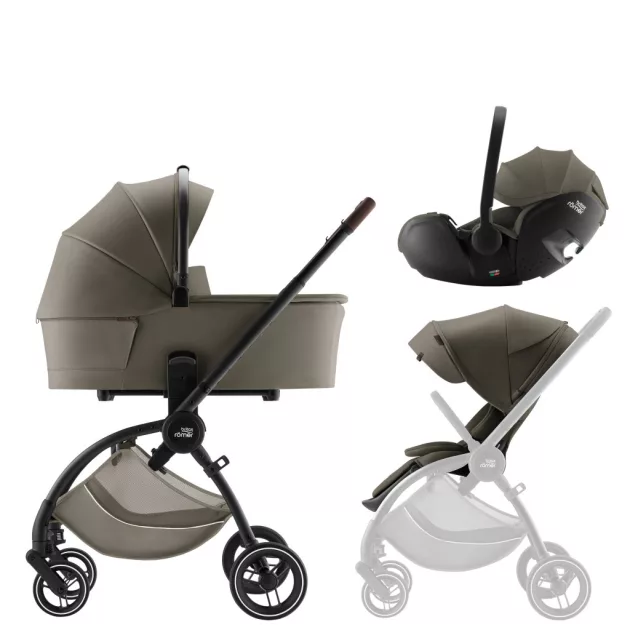 Britax Römer Rio Comfort Set LUX 3in1 (Rio babakocsi + mózeskosár + Baby-Safe PRO babahordozó) Urban Olive