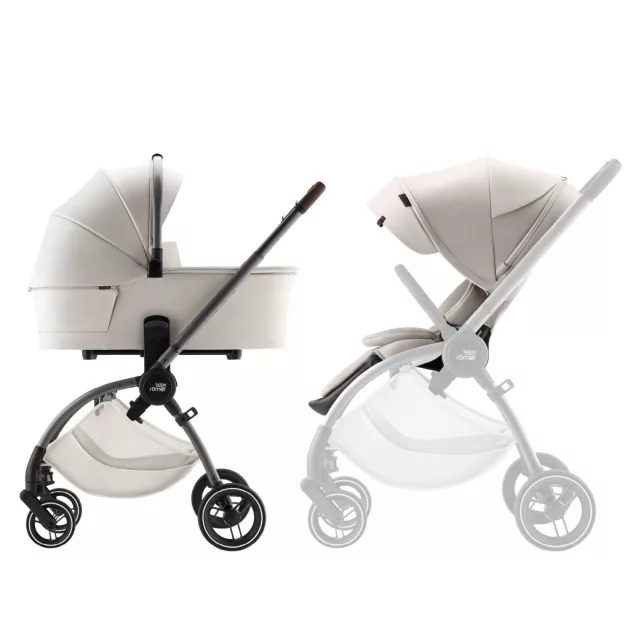 BRITAX RÖMER Essential LUX Szett (Rio babakocsi + mózeskosár) Soft Taupe