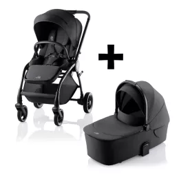   Britax Römer Essential STYLE Szett (Rio babakocsi + mózeskosár) Carbon Black