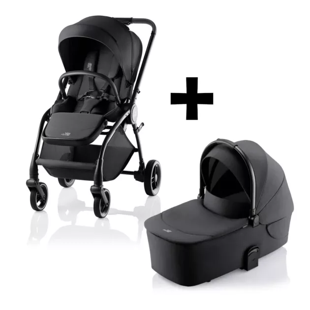 Britax Römer Essential STYLE Szett (Rio babakocsi + mózeskosár) Carbon Black