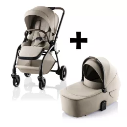   Britax Römer Essential STYLE Szett (Rio babakocsi + mózeskosár) Teak