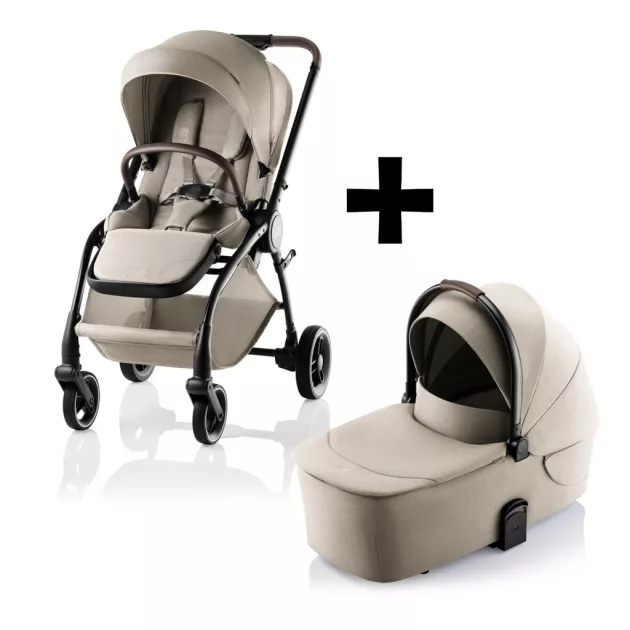 Britax Römer Essential STYLE Szett (Rio babakocsi + mózeskosár) Teak