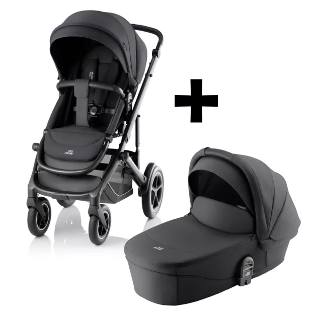 Britax Römer Smile 5Z Essential Set STYLE 2in1 (Smile 5Z babakocsi + mózeskosár) Carbon Black