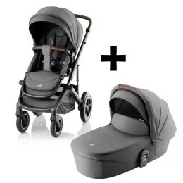   Britax Römer Smile 5Z Essential Set STYLE 2in1 (Smile 5Z babakocsi + mózeskosár) Mineral Grey