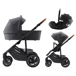   BRITAX RÖMER Smile 5Z Comfort Set Classic 3in1 (Smile 5z babakocsi + mózeskosár + Baby-Safe Pro) Midnight Grey