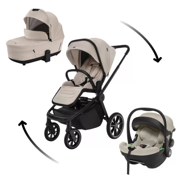 Zopa Move Cross 5 Szett 3in1 (Move Cross 5 babakocsi + Move XL 5 mózeskosár + bármely XM Plus babahordozó - Ivory Beige