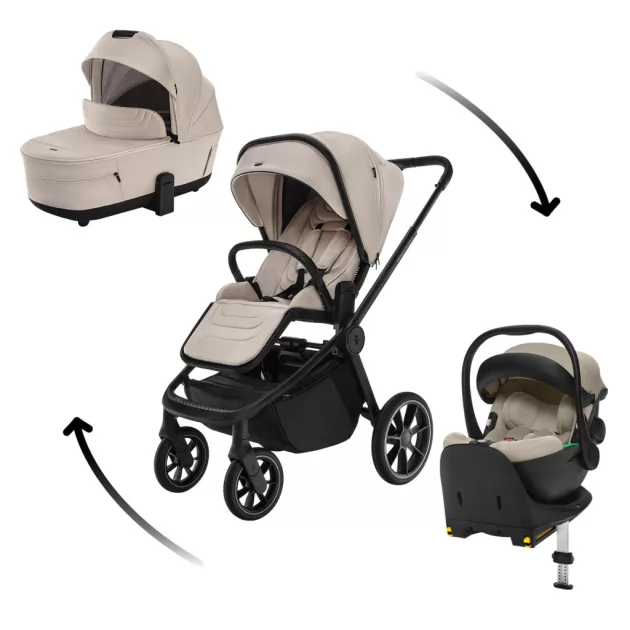 Zopa Move Cross 5 Szett 4in1 (Move Cross 5 babakocsi + Move XL 5 mózeskosár +bármely XM Plus babahordozó - Ivory Beige