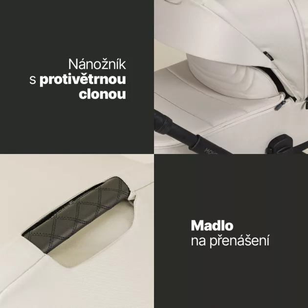 Zopa Move Cross 5 Szett 4in1 (Move Cross 5 babakocsi + Move XL 5 mózeskosár +bármely XM Plus babahordozó - Shade Grey