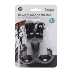 Zopa Dupla horog babakocsihoz 2 darab - Black