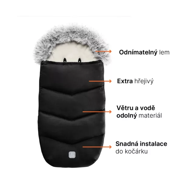 ZOPA Winter footmuff Fluffy Arctic Black