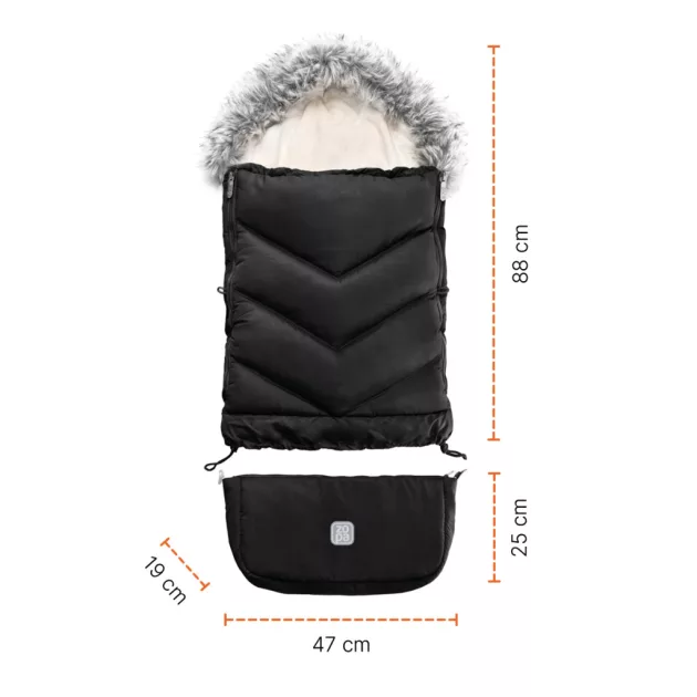 ZOPA Winter footmuff Fluffy Combi Arctic Black