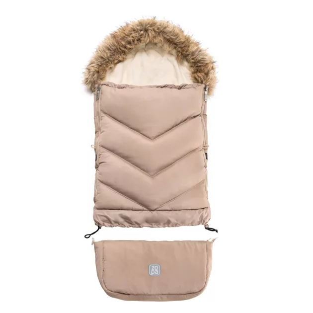 ZOPA Winter footmuff Fluffy Combi Creamy Beige