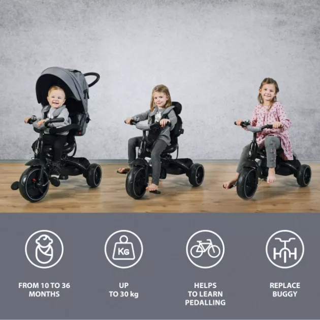ZOPA Citi Trike tricikli tolókarral - Candy Pink