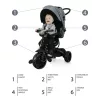 ZOPA Citi Trike tricikli tolókarral - Chilli Red