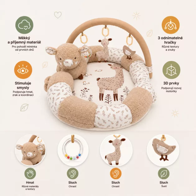 Zopa Nesty interaktív játszószőnyeg és babafészek Sheep