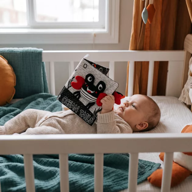 Zopa Kontrasztos fejlesztő plüsskönyv Crab