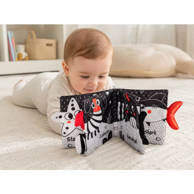 Zopa Kontrasztos fejlesztő plüsskönyv Panda
