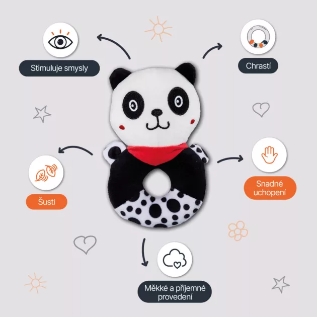 Zopa Kontrasztos fejlesztő csörgő Monkey