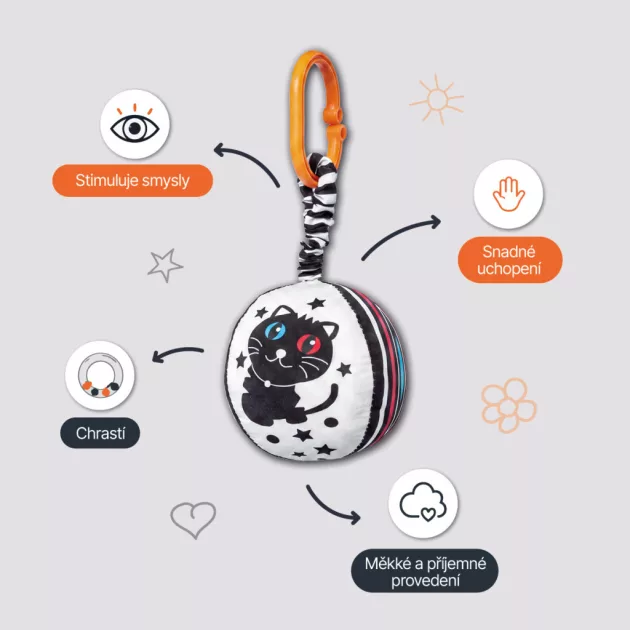 Zopa Kontrasztos fejlesztő függeszthető labda Panda