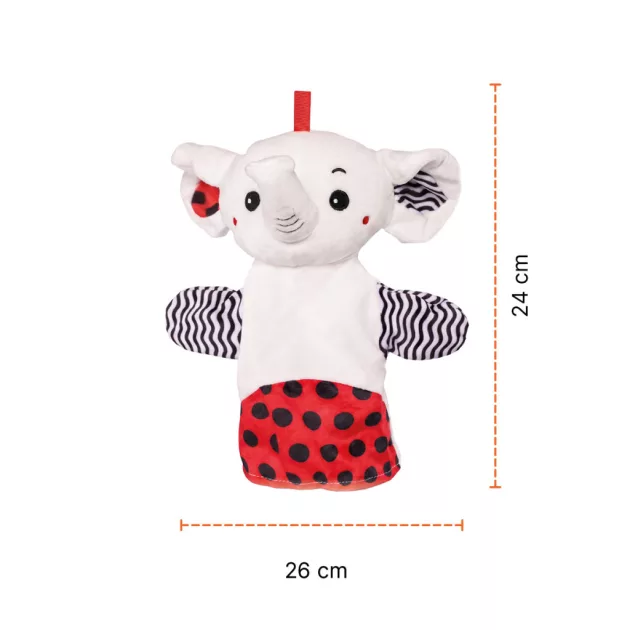Zopa Kontrasztos fejlesztő kesztyűbáb Elephant