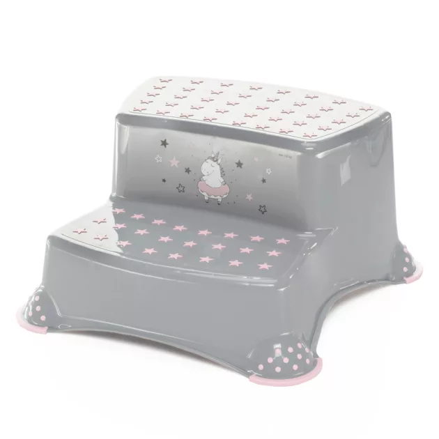 Zopa Unikornis kétlépcsős fellépő WC-hez/mosdóhoz - Grey/Pink