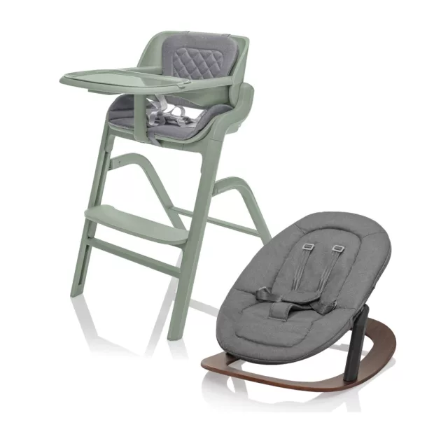 Zopa Set highchair Inpira + newborn set + rocking base - Pistacio Green
