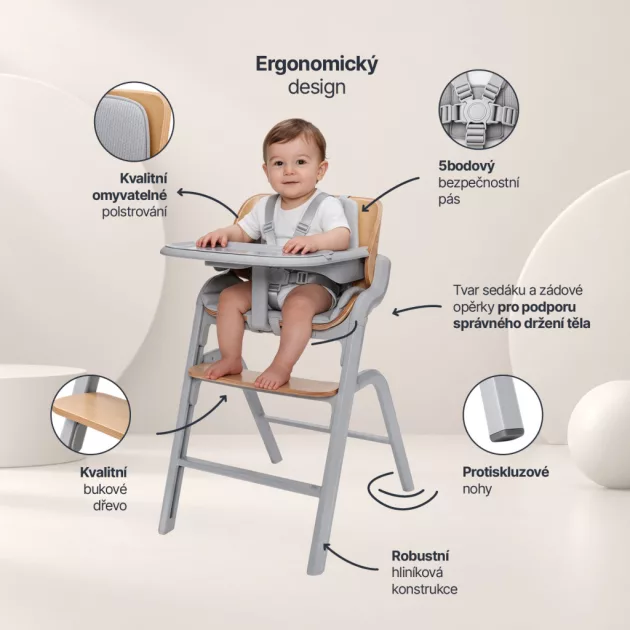 ZOPA Inspira 2 Etetőszék Oyster Grey