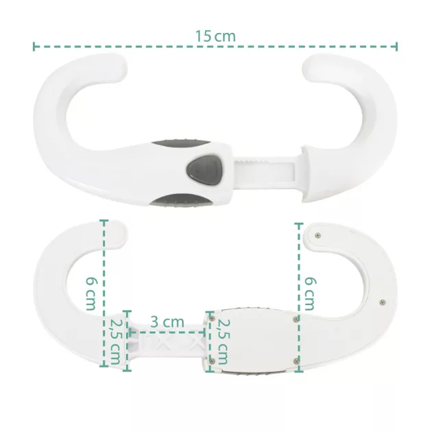 Zopa U alakú szekrényfogantyú-zár - White/Grey