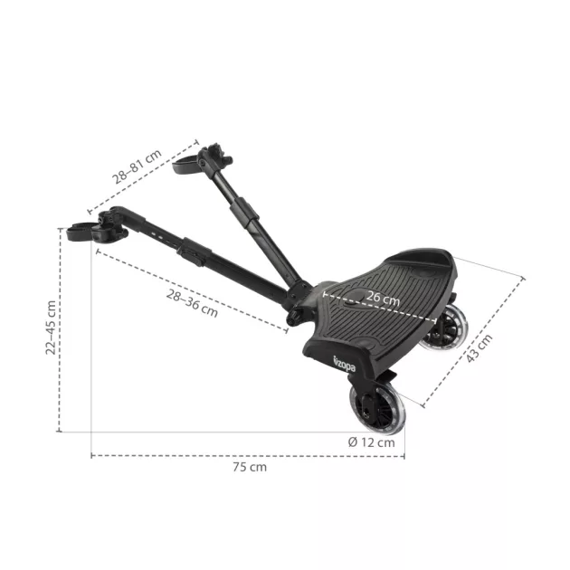 Zopa Segboard 2 fellépő babakocsihoz - Black