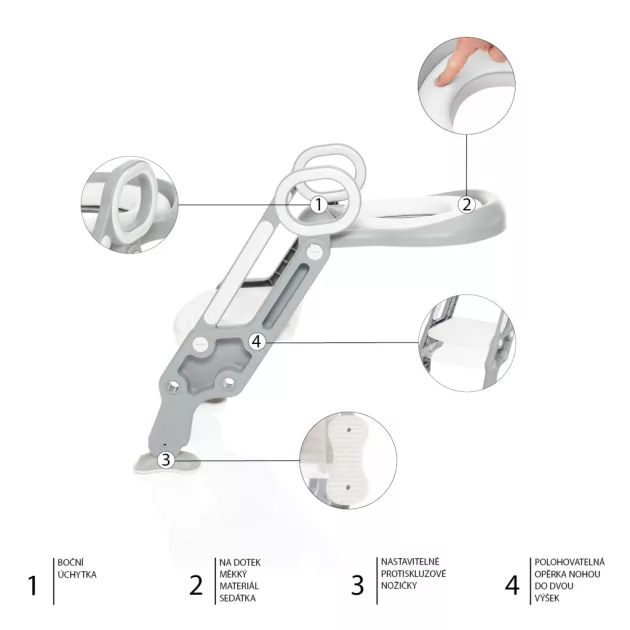 Zopa Lépcsős WC szűkítő - Dove Grey