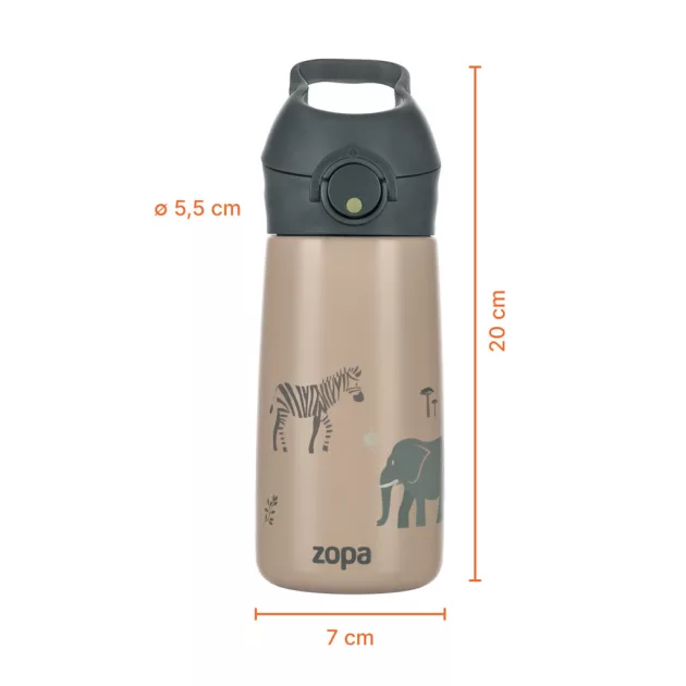 Zopa 400 ml-es termosz cumis szívószállal - Safari