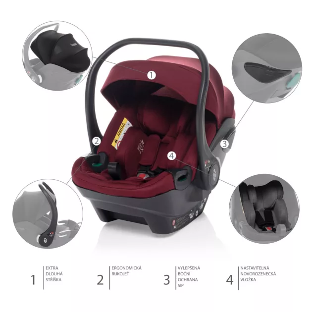 ZOPA Carseat XS Plus i-Size Bordó Red