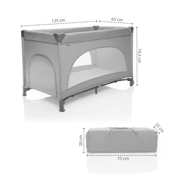 Zopa Lely utazóágy - Antracit Grey