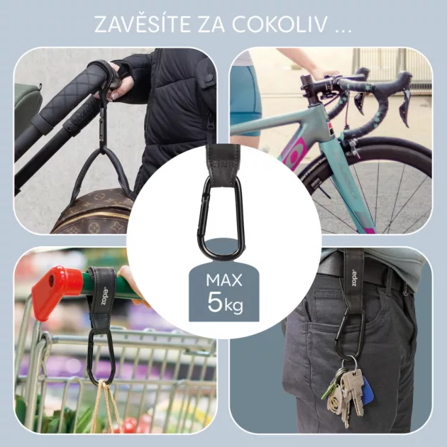 Zopa Multifunkcionális szíj klipsz DELUXE 2 db - Black
