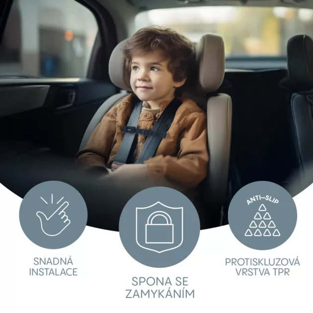 Zopa Deluxe biztonsági öv rögzítő csipesz autósüléshez - Black