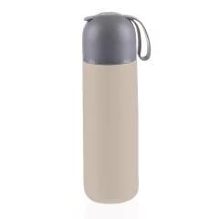 Zopa 400 ml-es termosz szilikon fogantyúval - Cookie beige